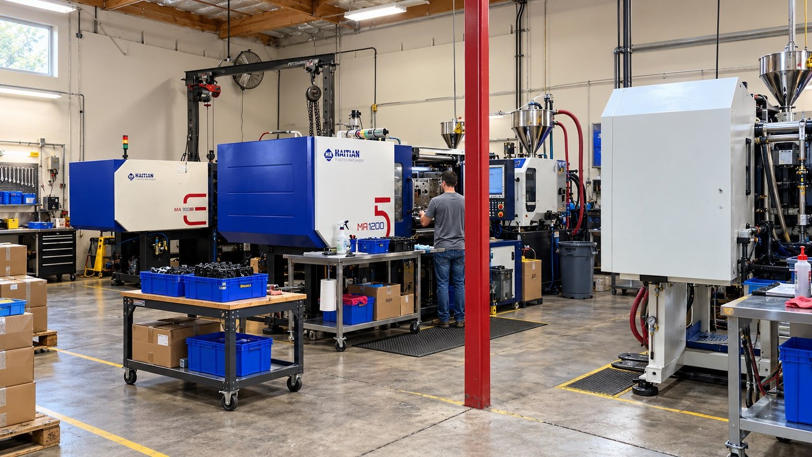 Haitian injection molding presses on the Legacy Molding floor in Phoenix