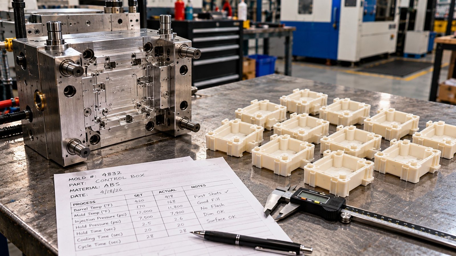 Aluminum bridge tool with a handful of first-off parts